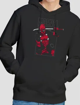Unisex Deadpool Sword Hoodie in Black Size: Medium - Black - Size: M - Marvel - FashionsVida