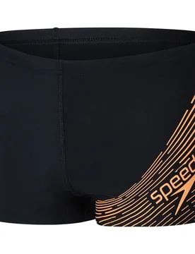 Medley Logo Swimming Boxer Black / Nectarine 11-12 Years Boys - Speedo - FashionsVida