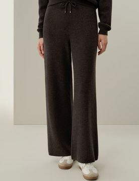Pantalon Large Élégant en Cachemire Mongol à Rayures XL