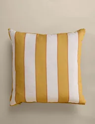 Set of 2 Striped Outdoor Cushions Yellow Mix