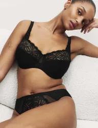 Amelia Lace Wired Full Cup Bra (F-J) Black female