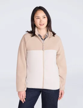 Stockholm' Womens Fleece Jacket Full Zip Warm Cosy Sweater Beige - Size 6 Uk - Mountain Warehouse - FashionsVida