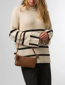 Women's 'Taylor' Nappa Leather Evening Phone Bag in Brown - Brown - Size: One Size - Pure Luxuries London - FashionsVida