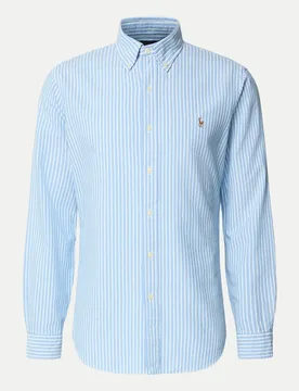 Polo Seersucker Oxford-Hemd Blau XXL - Ralph Lauren - FashionsVida