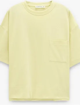 Camiseta de mujer 100% algodón de manga corta con bolsillo decorativo - Parfois - FashionsVida