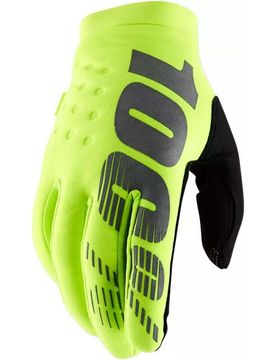Guanti Moto Cross Enduro BRISKER Giallo Fluo Nero taglia L