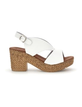 Sandali Bianco Con Tacco Intrecciato 7484313 40