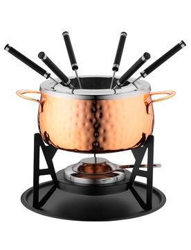 Fondueset, Edelstahl - braun