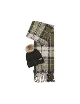 Geschenkset Beanie und Schal SALTBURN olive damen