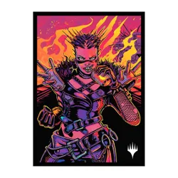 MTG Aetherdrift Deck Protector Sleeves Borderless Racer featuring Far Fortune, End Boss (100)