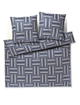 Joop Satin Bettwäsche Weave 2x 70x90cm / 200x200cm Navy azul oscuro