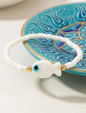 Vintage Sea Series Bohemian Ocean Bracelet Colorful Wristband Polka Dot Bead Bracelet Cute Fish Pendant Bracelet Vacation - Aliexpress - FashionsVida
