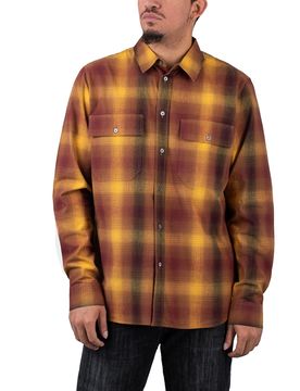 Avenir Gradient Flannel Overshirt Brown Check S Herren