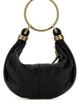 Small Bracelet Hobo Bag in Grainy Leather