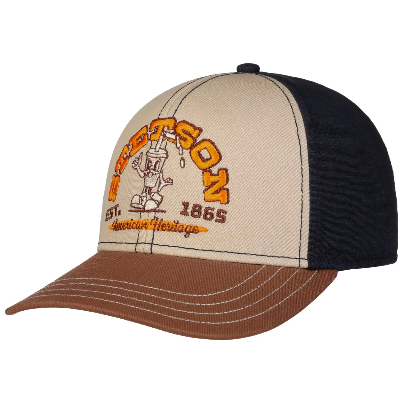 Est. 1865 Snapback Cap by - brown-blue - Size: One Size - Stetson - FashionsVida