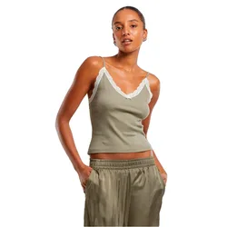 Maglietta Senza Maniche Con Collo A V Tb751a 2 Unità Pale Olive / Off White 2XL