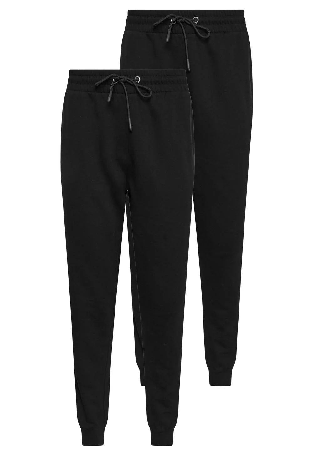 Pack Cuffed Drawstring Joggers Pants - Black - Size: 16 - M&Co - FashionsVida