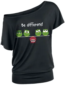 T-Shirt - XS bis 5XL - für Damen - Größe 4XL - schwarz - Frauen - female - Be Different! - FashionsVida