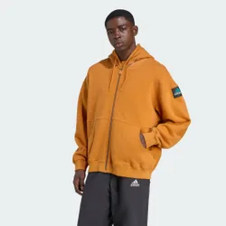 Felpa con cappuccio EQT Fleece Full - Zip S Craft Ochre