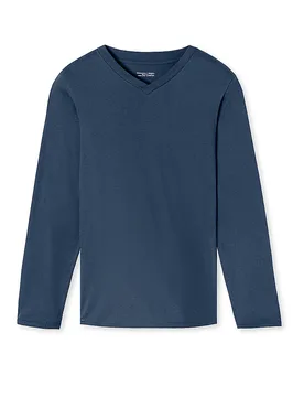Pyjama T-shirt manches longues MIX + RELAX royal bleu 48 - Schiesser - FashionsVida