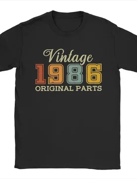 Men's T-Shirt Vintage 1986 Limited Edition Crazy Cotton Tee Shirt Short Sleeve T Shirts O Neck Clothes Birthday Gift - Aliexpress - FashionsVida