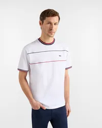 Harmont&blaine t-shirt relaxed con piping uomo bianco