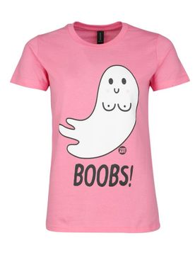 T-Shirt - Boobs - Ghost - S bis XXL - für Damen - Größe L - rosa - Frauen - female