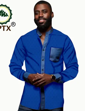 African Clothes for Men Long Sleeve Single Breasted Stand Collar Jacquard Polo Shirt Casual Dashiki Tribal Sportswear T2012008 - Aliexpress - FashionsVida