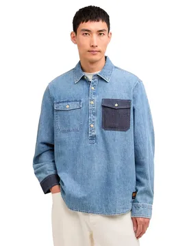 Chemise à Manches Longues Chopper Washed Indigo L