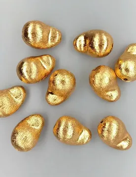 Wholesale 10  PCS 13x20mm Copper Baroque Shape Brushed Bead Gold Plated DIY - Aliexpress - FashionsVida