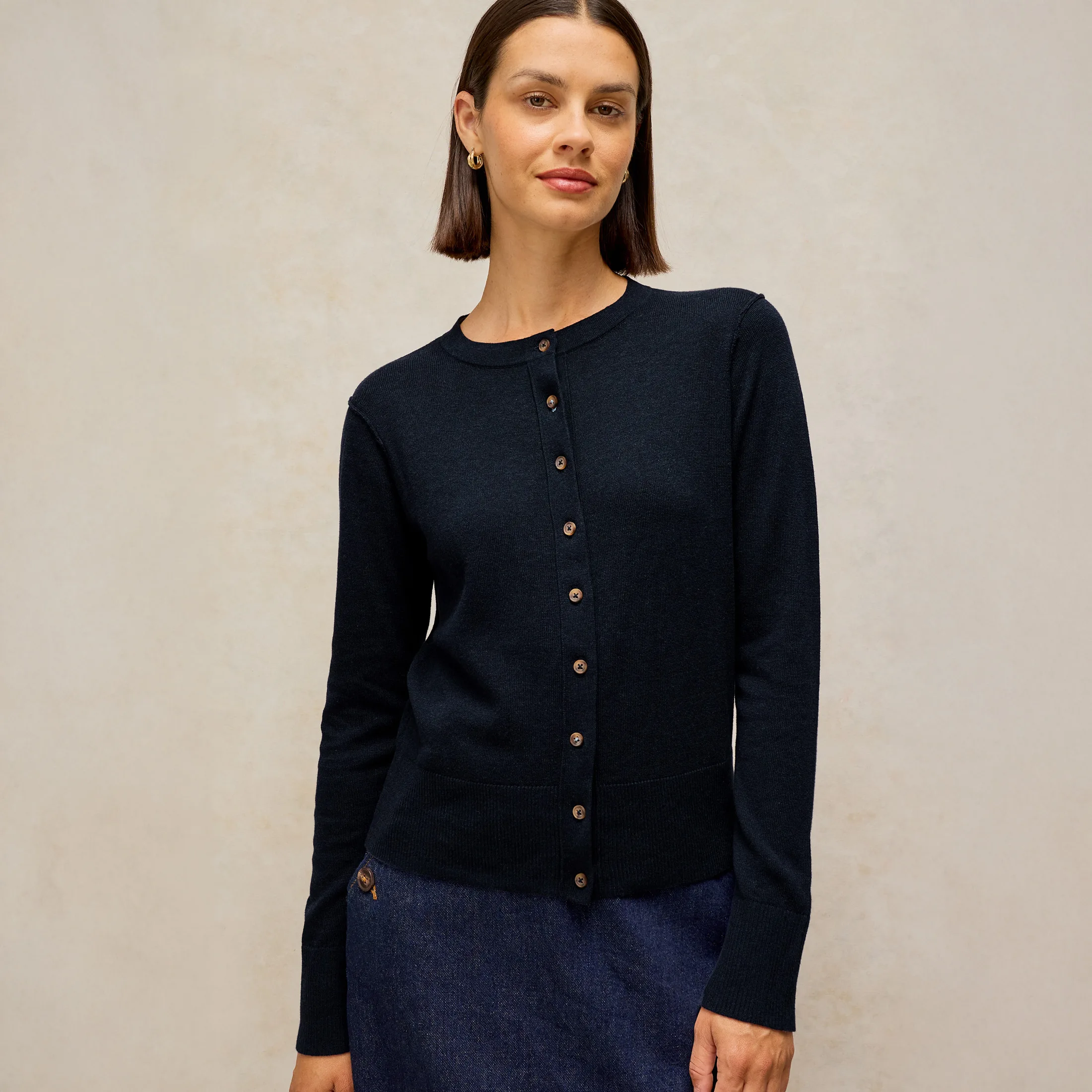 Lois Organic Cardi - Dark Navy - White stuff - FashionsVida