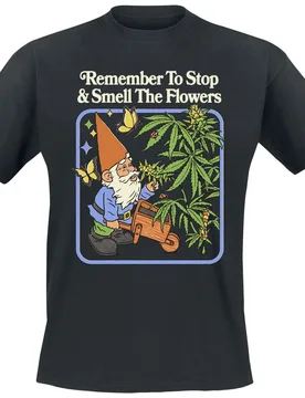 T-Shirt - Smell The Flowers - L bis 3XL - für Männer - Größe XL - schwarz - Männer - male - Steven Rhodes - FashionsVida