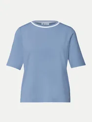 T-Shirt mit Kontrastdetail Blau 40