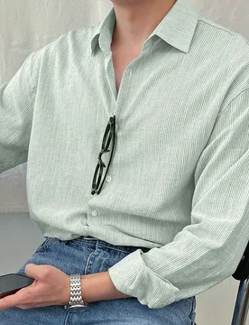 Camisa de hombre de manga larga con botones, atuendo de negocios de otoño - Shein - FashionsVida