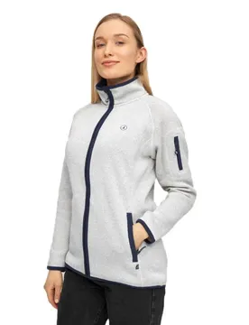 Maglione Con Zip Completo Eleana Mirage Grey / Dark Navy M