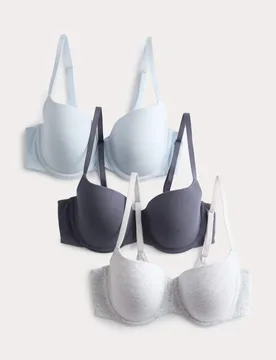 Pk Cotton Rich Wired Balcony Bras A-E Grey Mix female - M&S - FashionsVida