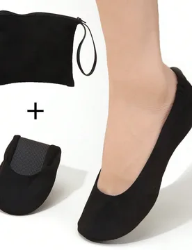 Otoño/Invierno Nuevos Zapatos de Moda Casuales para Mujer Suaves y Cómodos de Gamuza Negra con Lazo Plegables Zapatos de Baile Pantuflas para el Hog - Shein - FashionsVida