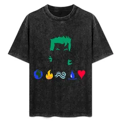 Earth Fire Wind Water Heart Go Planet! T-Shirt Comfortable Basic Crew Neck Tee