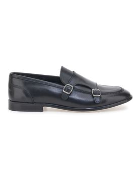 Mocassini Neri In Vera Pelle Made In Italy 2371 45