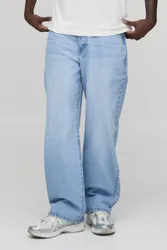 Mens Basic Relaxed Fit Jeans - Light Blue Cotton - Size 34 Long