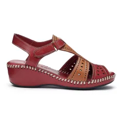 Valletta' Wedge Sandals - Red - Size: 5