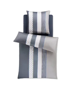 Satin Bettwäsche Cornflower Stripes 70x90cm / 140x220cm Deep Coal grau baby - Joop! - FashionsVida