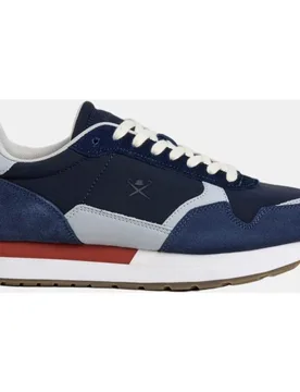 Zapatilla deportiva de hombre de running de piel y ante - Hackett - FashionsVida