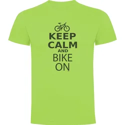 Maglietta A Maniche Corte Keep Calm And Bike On Light Green