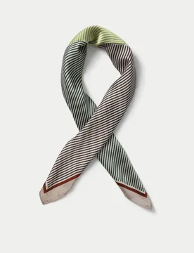 Lime Stripe Scarf Lime Green female - M&S - FashionsVida