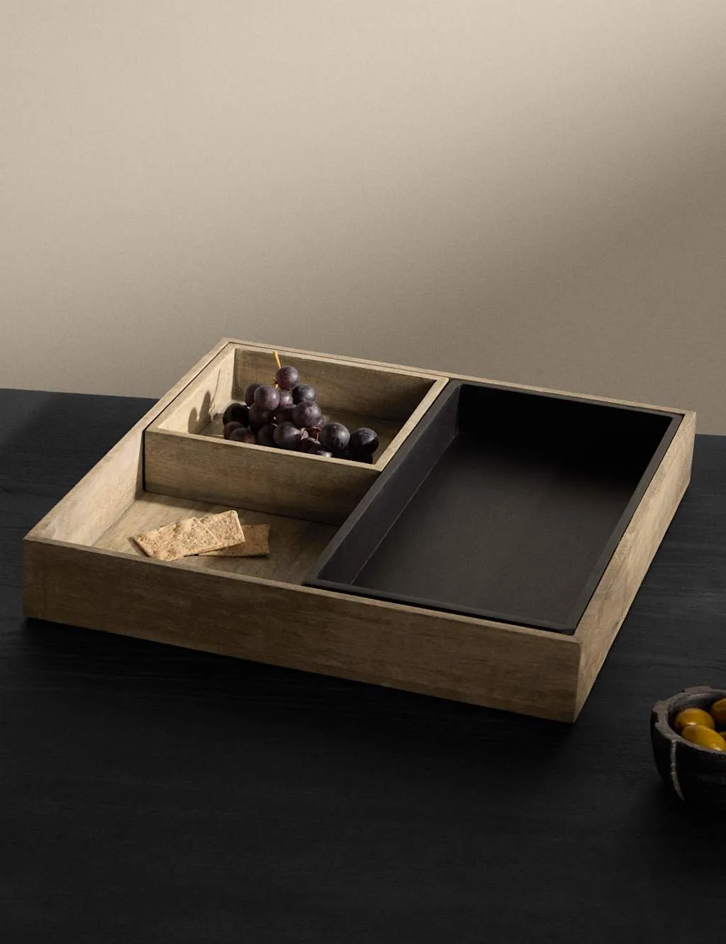 Wooden Nesting Coffee Tray Natural - M&S X Kelly Hoppen - FashionsVida