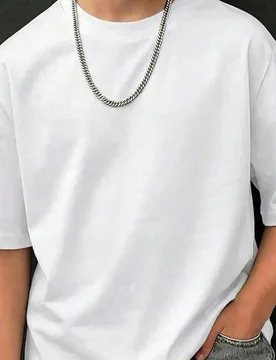 Pieza Camiseta de manga corta blanca todo a juego para niños, cuello redondo minimalista y corte holgado, tela suave y transpirable, versátil para n - Shein - FashionsVida