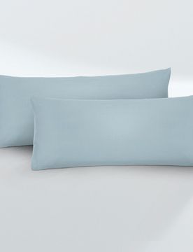 Feinjersey-Kopfkissenbezug Doppelpack taubenblau, 2x 40x60 cm