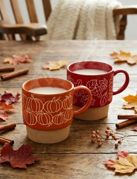 Tazze con motivo autunnale, confezione da 2 - multicolor
