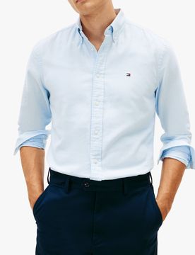 Chemise classique en coton et lin
